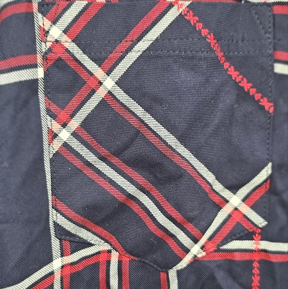 Westbound Navy Blue Plaid Button-Down Shirt Size XL - Picture 8 of 9